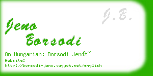 jeno borsodi business card